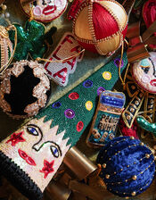 Anna + Nina Velvet Diamanté Christmas Bauble, , large