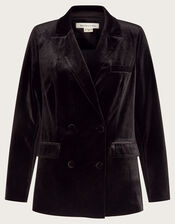 Valery Velvet Double Breasted Jacket , Black (BLACK), large