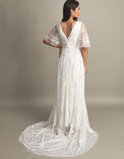 Julita Embroidered Maxi Wedding Dress, Ivory (IVORY), large