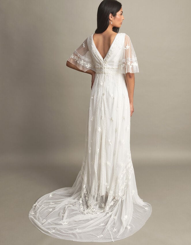 Julita Embroidered Maxi Wedding Dress, Ivory (IVORY), large