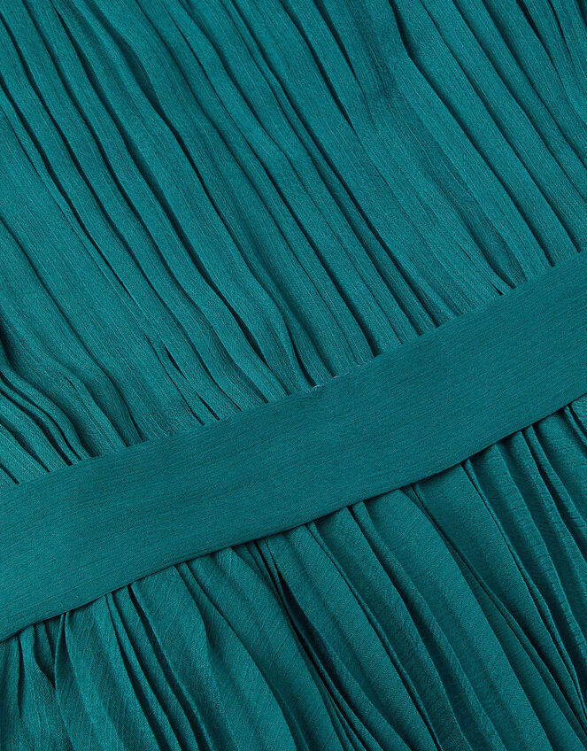 Alicia Pleated Tiered Party Dress, Teal (TEAL), large