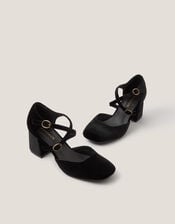 Gia Velvet Mary Jane Heels, Black (BLACK), large