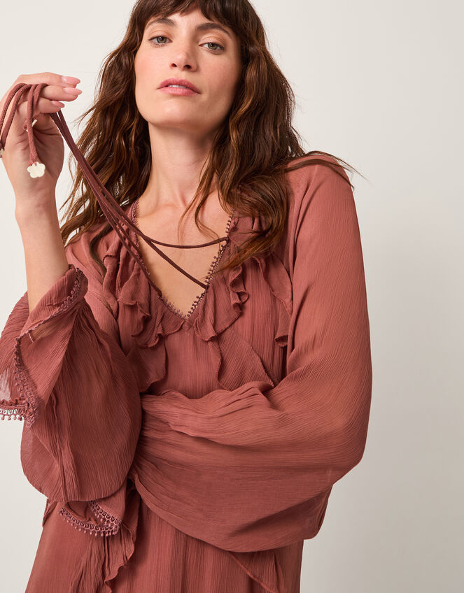 Moliin Beatrice Ruffle Maxi Dress, Orange (RUST), large