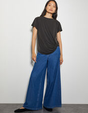 Tawn Twist Front Jersey T-Shirt, Black (BLACK), large