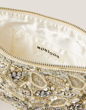 Febe Floral Embellished Tassel Pouch, , large