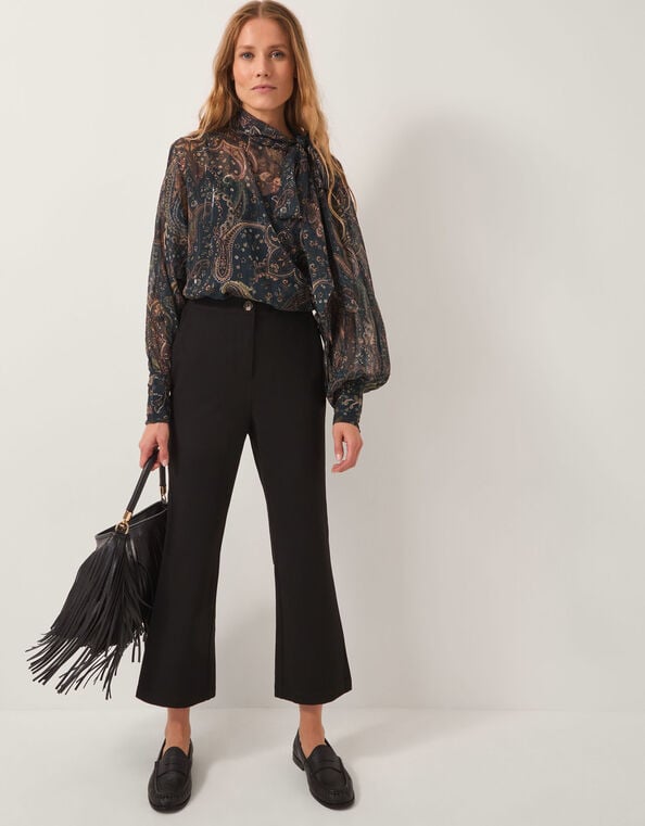 Blake Crop Flare Trousers, Black (BLACK), large