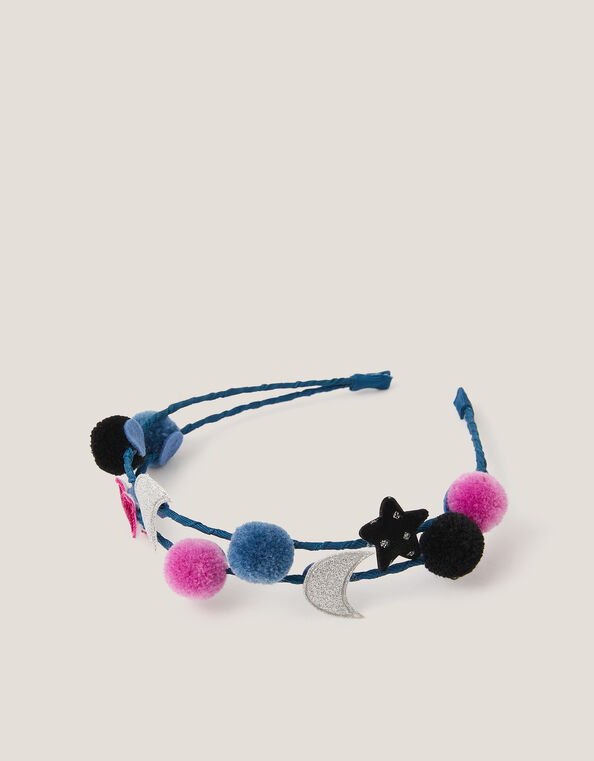 Star & Moon Pom-Pom Headband, , large