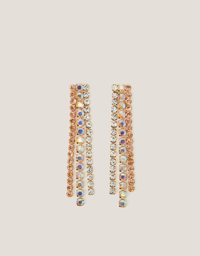 Gemstone Tassel Drop Earrings, , large