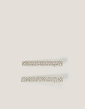 2-Pack Diamanté Metal Hair Slides, , large