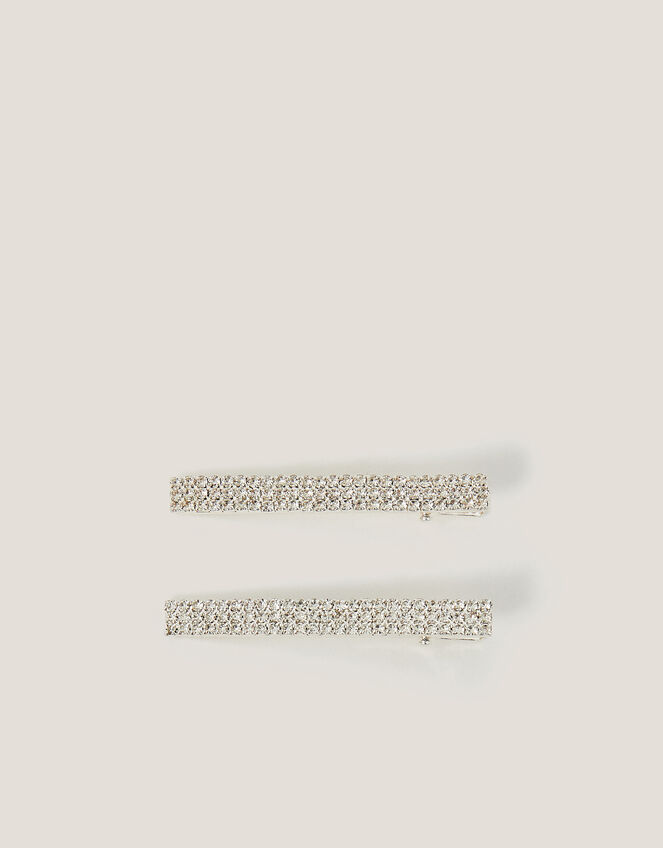 2-Pack Diamanté Metal Hair Slides, , large