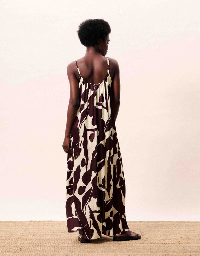 FRNCH Euphrate Printed Maxi Dress, Brown (BROWN), large
