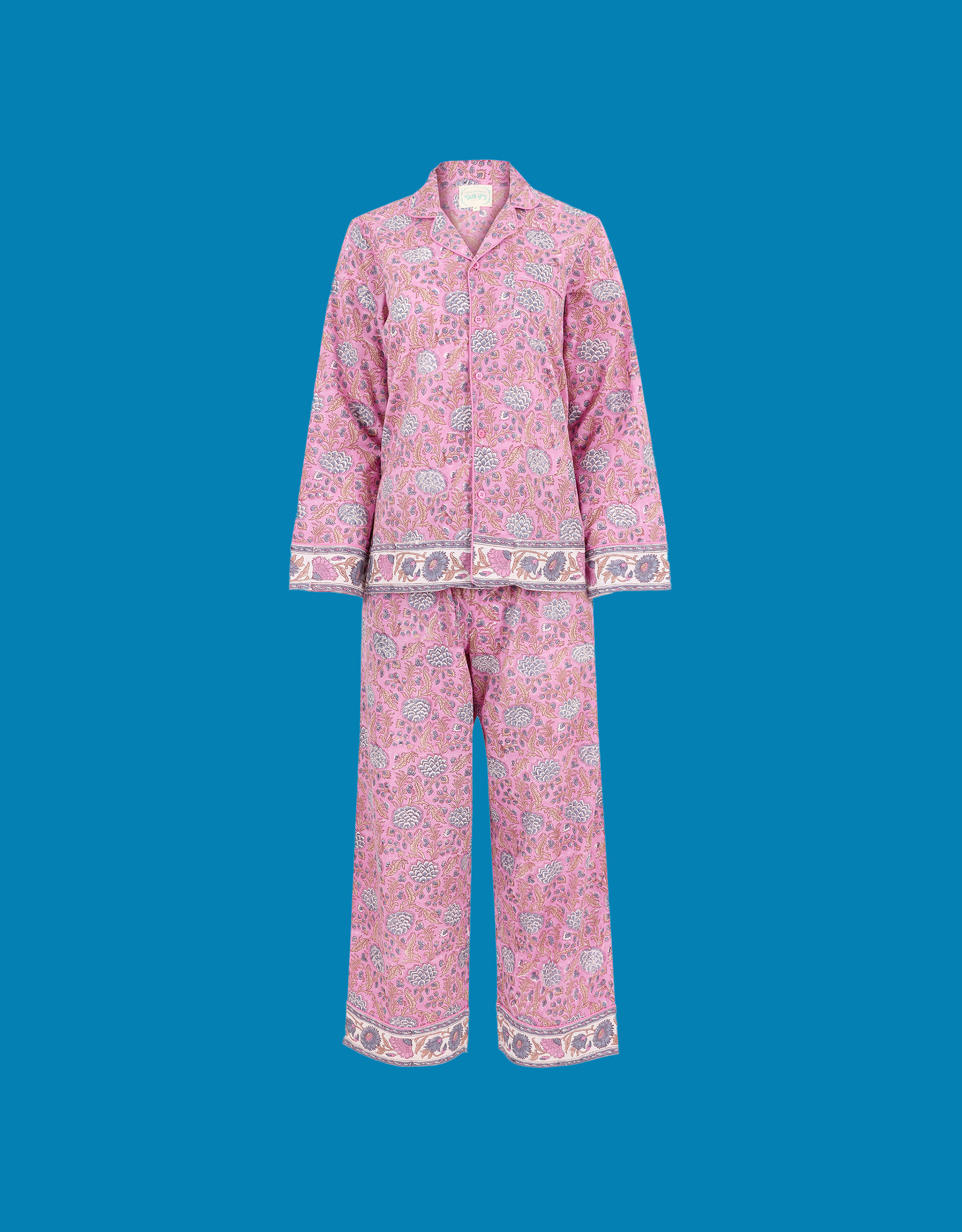 Dilli Grey Johari Floral Long Pyjamas Set, Purple (PURPLE), large