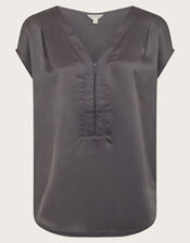 Wilde Sleeveless Satin Top, Grey (GREY), large