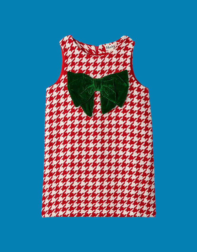 Hatley Houndstooth Bow Dress, Red (RED), large