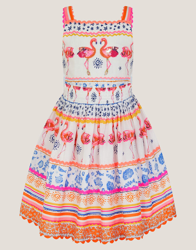 Sequin Embellished Flamingo Dress, Multi (MULTI), large