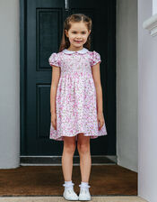Trotters Rosie Smocked Dress, Pink (PINK), large