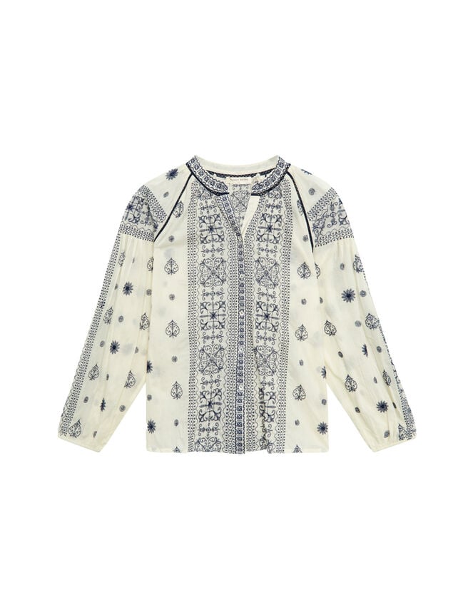 Maison Hotel Stephanie Embroidered Blouse, White (OFF WHITE), large