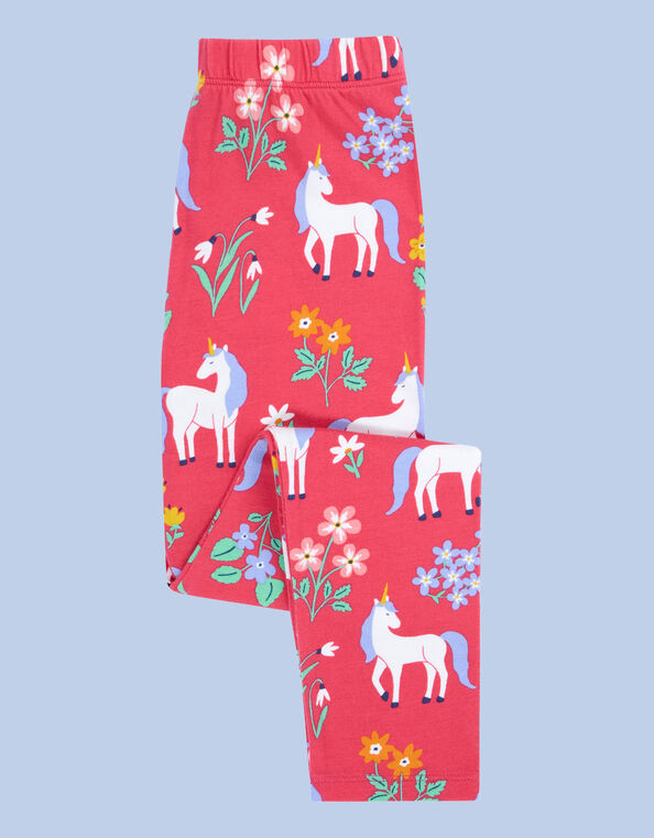 Frugi Libby Printed Leggings, DARK PINK, large