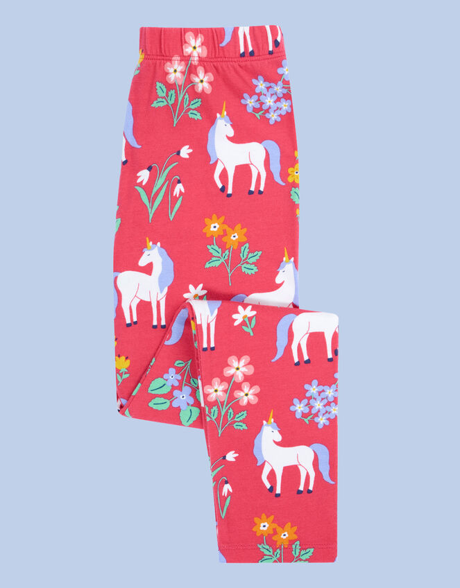 Frugi Libby Printed Leggings, DARK PINK, large