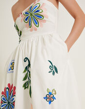 Polly Embroidered Dress, White (WHITE), large