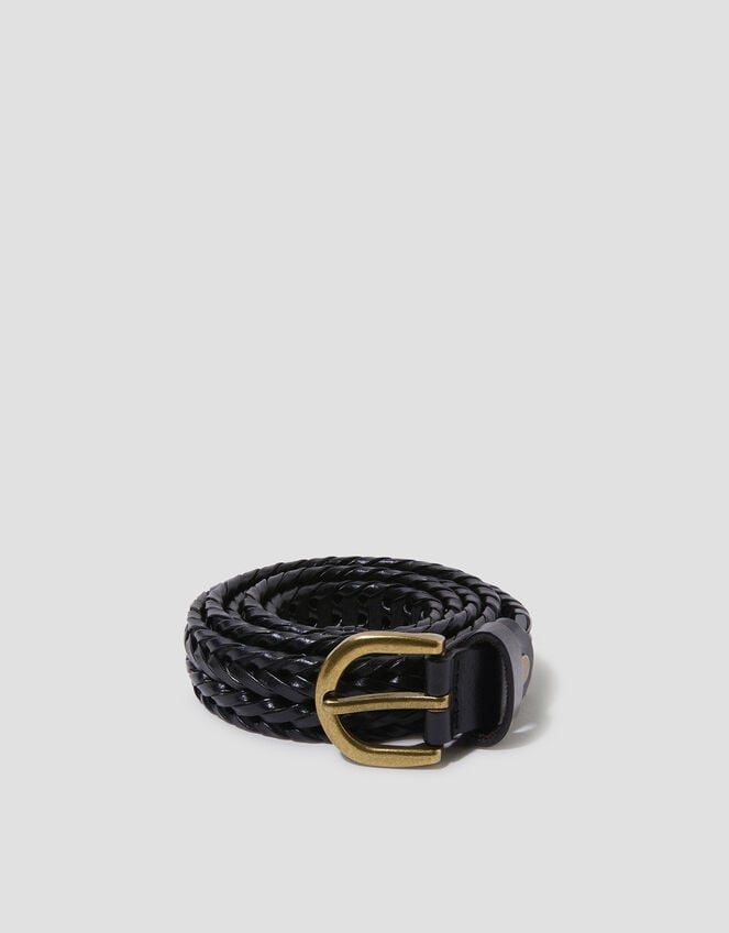 Plaited Leather Belt, , large