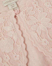 Baby Emilia Lace Scallop Cardigan, Pink (PINK), large