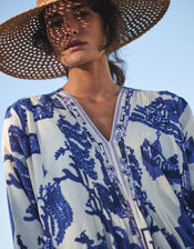 One Hundred Stars Giant Willow Print Maxi Dress, Blue (BLUE), large