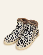 Laidback London Setsu Leopard Print Ankle Boots, Leopard (LEOPARD), large