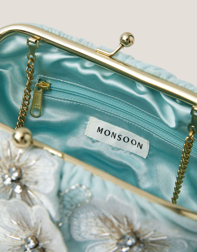 Mara Appliqu&eacute; Flower Clutch, , large