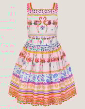 Sequin Embellished Flamingo Dress, Multi (MULTI), large