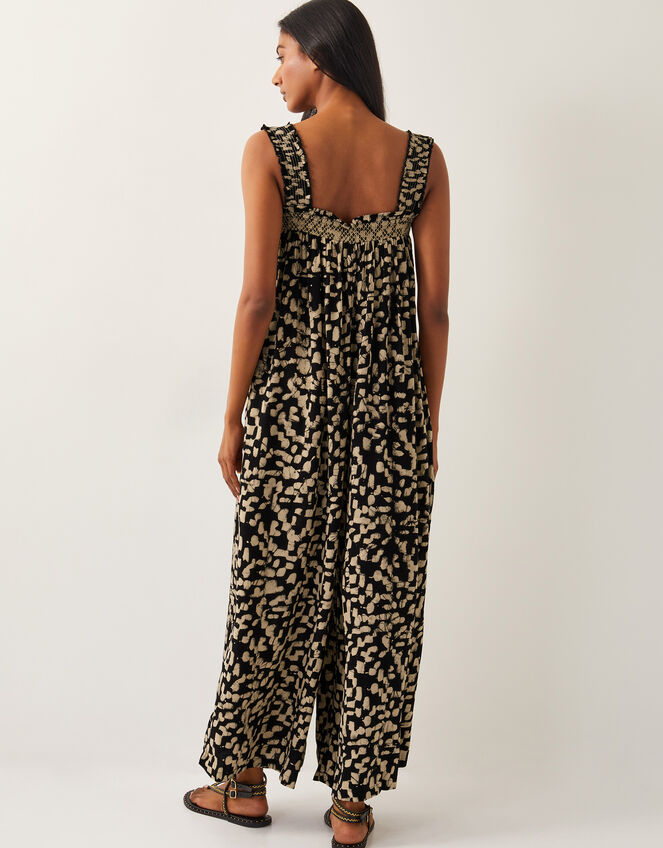 Ania Geometric Print Jumpsuit, Black (BLACK), large