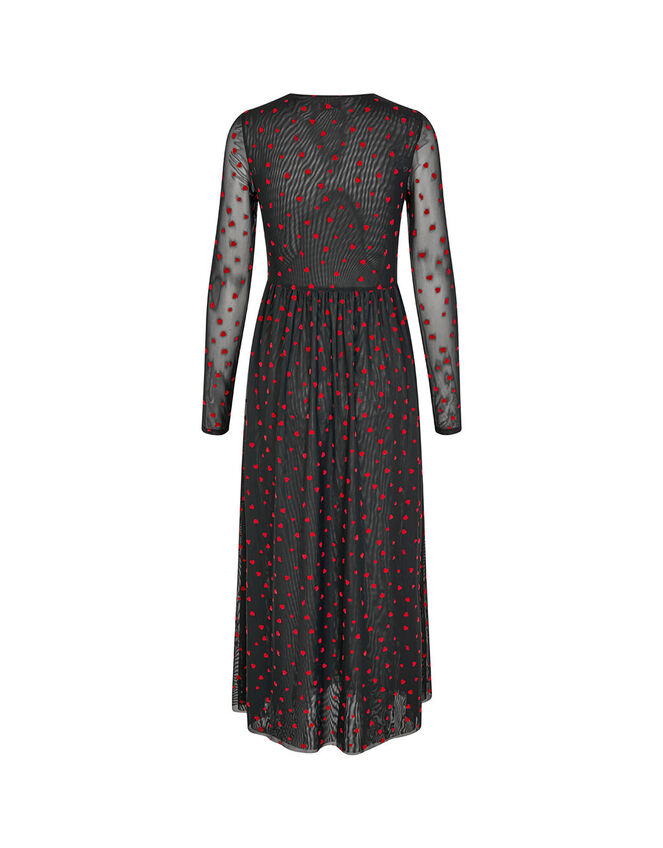 Crās Polka Dot Heart Maxi Dress, Black (BLACK), large