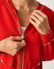 Nolan Knit Bomber Jacket, Red (RED), large