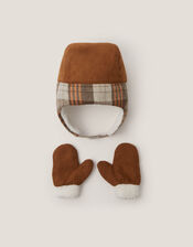 Baby Racoon Trapper Hat & Mittens Set, Multi (MULTI), large