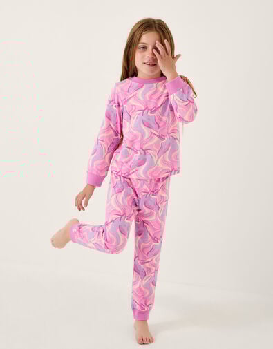 Unicorn Jersey Long Pyjama Set, Pink (PINK), large
