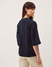 Beth Short Sleeve Cardigan, Blue (NAVY), large