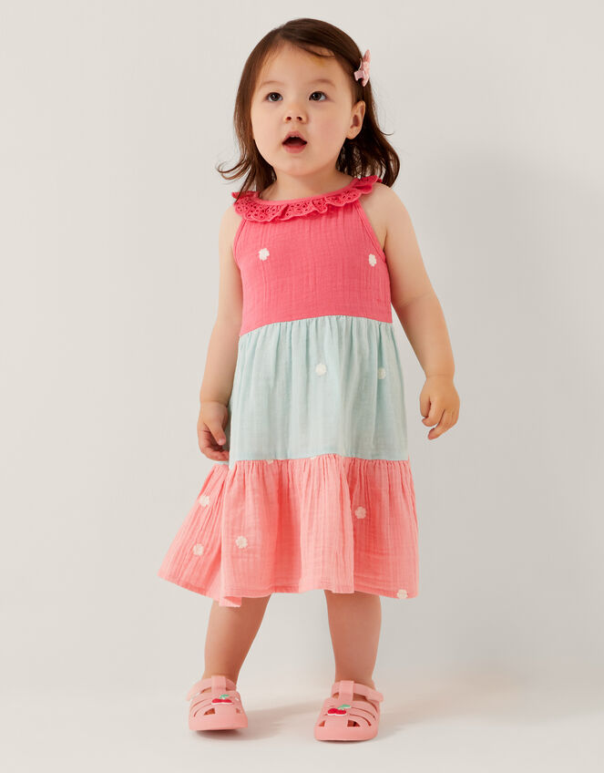 Baby Floral Embroidered Tiered Dress, Multi (MULTI), large