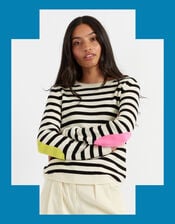 Chinti & Parker Wool Elbow Patch Jumper, Black (BLACK), large