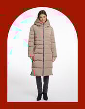 Rino & Pelle Keila Faux Fur Lined Long Puffer Coat, TOFFEE, large