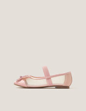 Butterfly Mesh Ballet Flats, Pink (PINK), large