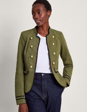 Megan Military Jacket, Green (KHAKI), large