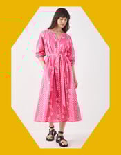 East Amber Floral Print Midi Dress, Pink (PINK), large
