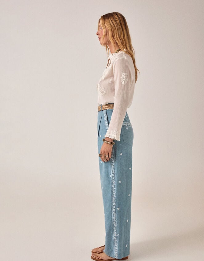 Maison Hotel Gabriela Embroidered Broderie Blouse, White (OFF WHITE), large