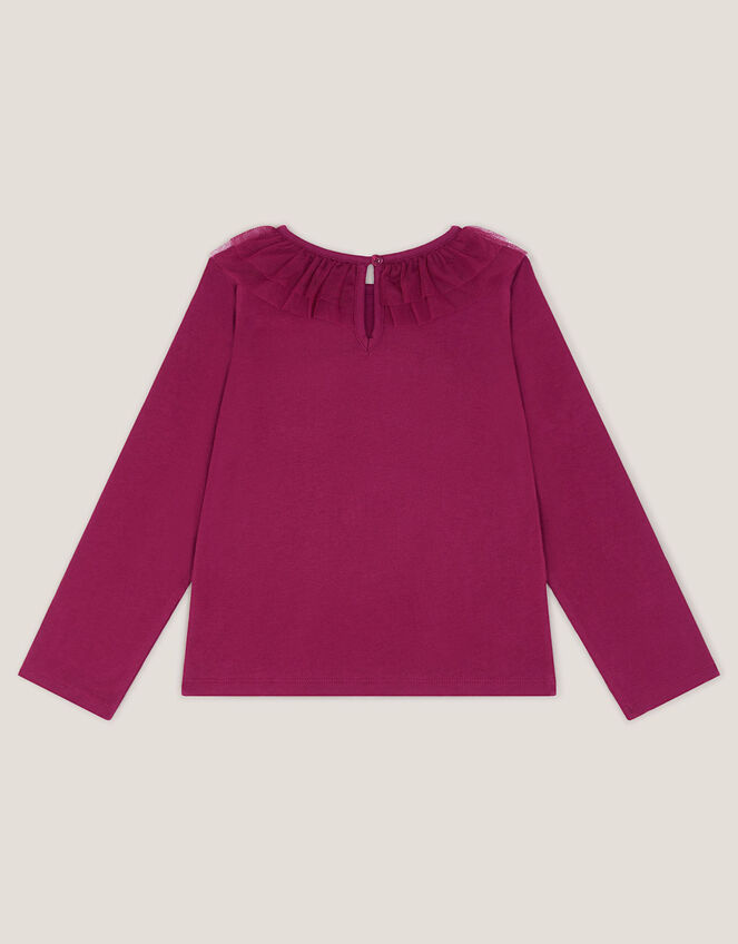 Christmas House Embellished Long Sleeve Top, Red (BURGUNDY), large