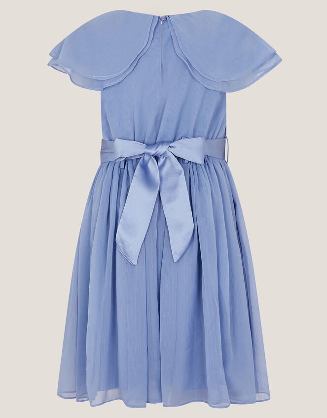 Ava Cape Sleeve Chiffon Bridesmaid Dress, Blue (BLUE), large