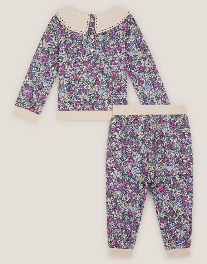 Baby Floral Sweatshirt & Joggers Set, Purple (PURPLE), large