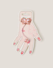 Butterfly Linked Bracelet & Ring Set, Pink (PINK), large