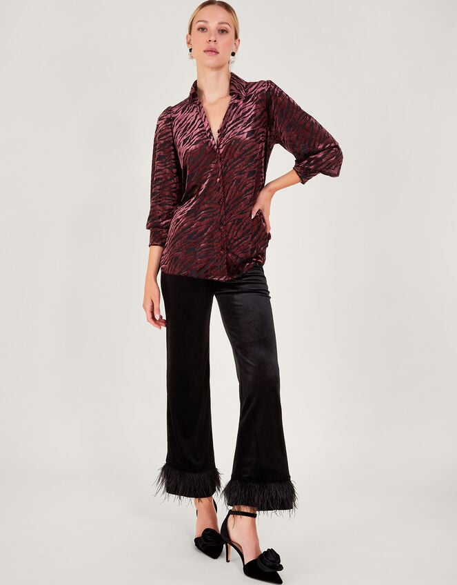 Raegan Feather Trousers, Black (BLACK), large