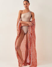 Kimi Glitter One-Shoulder Swimsuit, Gold (GOLD), large