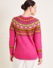 Fern Fair Isle Jumper, Pink (PINK), large